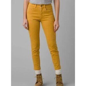 Prana Womens Dollia Ankle Pant Size 2 Morro Yellow Gold Skinny Cargo Cotton